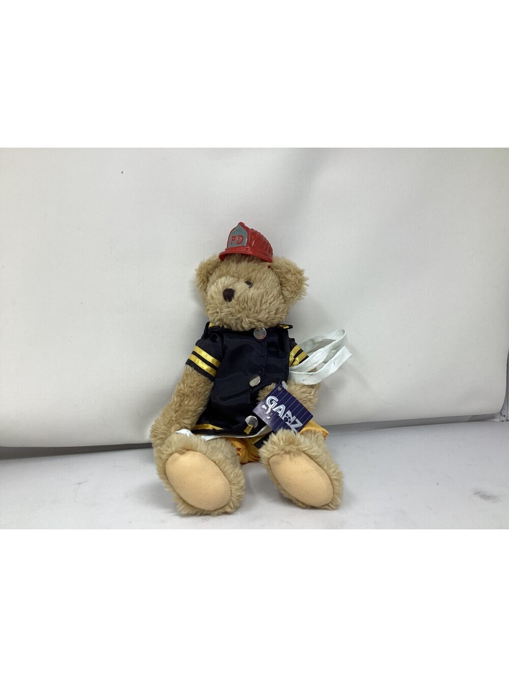 Ganz Deluxe 14" Fireman Firefighter Teddy Bear Plush Red Helmet Jacket w/ Tag
